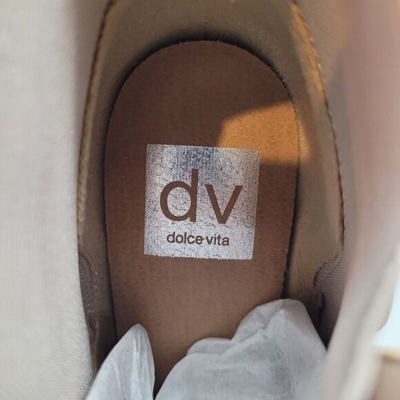 Dolce Vita Womens Booties Gerdy Beige Vegan Leather Ankle Wedge Neutral Size 6.5 - Picture 8 of 9